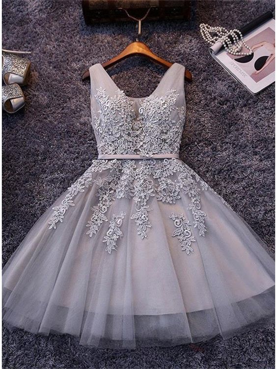 light grey homecoming dresses
