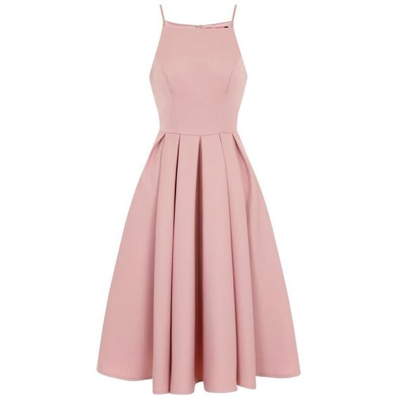 pink midi skater dress